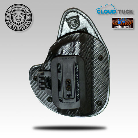 S&W Shield  Quick Ship - Cloud Tuck Belt-Less 2.0 Holster in Black Carbon Fiber - Right Hand